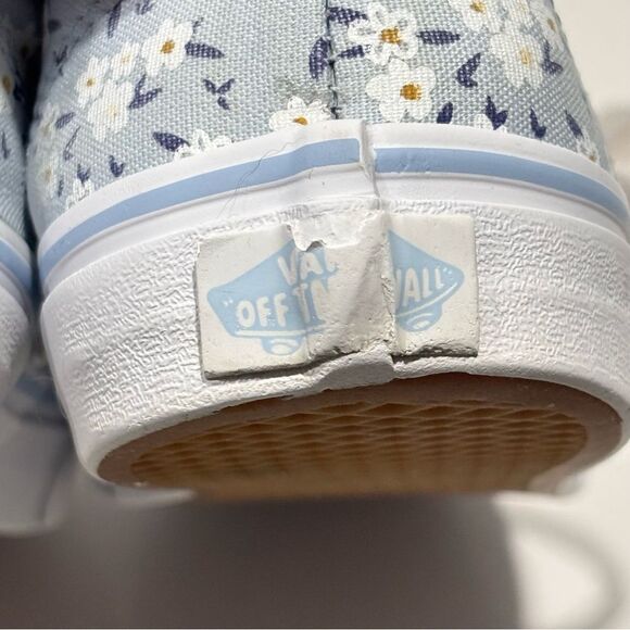 VANS | Women’s Floral Blue Fashion Sneakers Size 7.5 - Picture 11 of 12